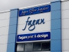 Individual solid letters mounted on aluminium composite panels